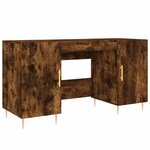 vidaXL Bureau chêne fumé 140x50x75 cm bois d'ingénierie