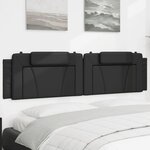 vidaXL Coussin de tête de lit noir 200 cm similicuir