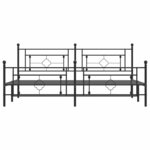 vidaXL Cadre de lit métal sans matelas avec pied de lit noir 193x203cm