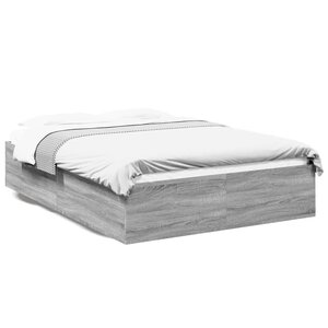 vidaXL Cadre de lit sans matelas sonoma gris 140x200 cm