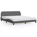 vidaXL Cadre de lit Dover gris foncé 152x203 cm tissu