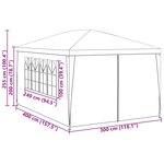 vidaXL Tente de fête 400 x 300 x 255 cm Rouge PE et acier