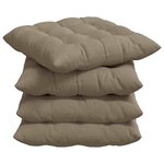 vidaXL Coussins de siège 4 pc Microfibre Taupe 40 x 40 x 6 cm