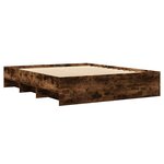 vidaXL Cadre de lit sans matelas chêne fumé 160x200 cm bois ingénierie
