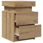 vidaXL Table de chevet avec LED chêne artisanal bois d'ingénierie