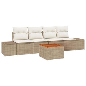 vidaXL Ensemble de canapé de jardin 5 Pièces Beige et blanc