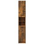 vidaXL Armoire de bain Chêne fumé 32x34x188 5 cm Bois d'ingénierie