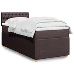 vidaXL Sommier à lattes de lit avec matelas Marron foncé 100x200 cm