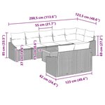 vidaXL Ensemble de canapé de jardin 9 Pièces Beige  blanc
