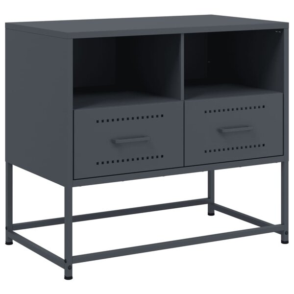 vidaXL Meuble TV anthracite 68x39x60 5 cm acier
