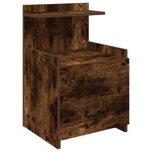 vidaXL Table de chevet avec 2 tiroirs Chêne fumé 40 x 36 5 x 62 cm