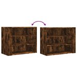 vidaXL Armoire murale chêne fumé 75x35x60 cm bois d'ingénierie