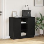 vidaXL Buffet avec LED Chêne Noir 90x32x75 cm Bois d'ingénierie