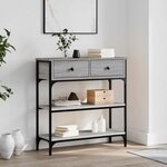 vidaXL Table console sonoma gris 72 5x25x75 cm bois d'ingénierie