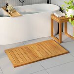 vidaXL Tapis de bain Uni Marron 100 x 55 cm bois