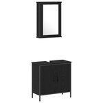 vidaXL Ensemble de mobilier de salle de bain avec étagère 4 Pièces Noir