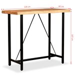 vidaXL Ensemble de bar 5 Pièces Bois d'acacia massif et cuir véritable