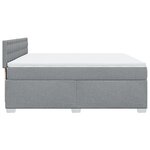 vidaXL Sommier à lattes de lit avec matelas Gris clair 180x200cm Tissu