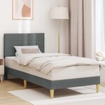 vidaXL Cadre de lit avec tête de lit Gris foncé 80 x 200 cm Tissu