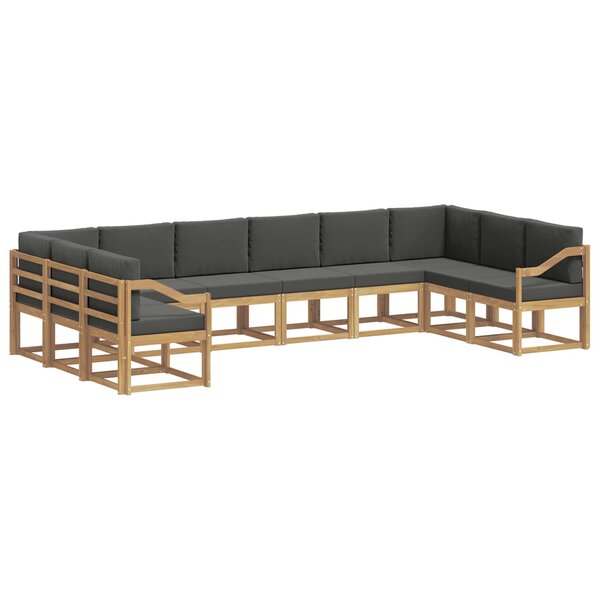 vidaXL Ensemble de canapés d'extérieur 10 pc Blanc et anthracite