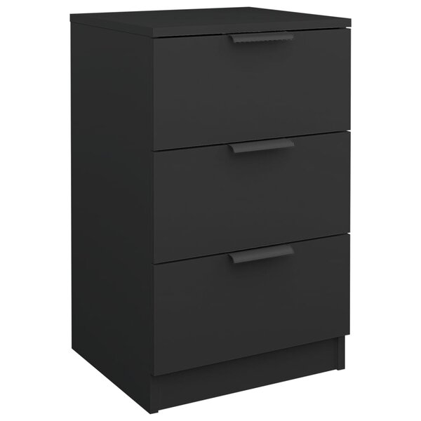 vidaXL Table de chevet noir 40x36x65 cm