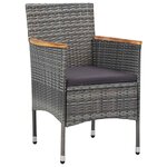 vidaXL Ensemble de salle à manger pour jardin 3 Pièces Gris Poly rotin
