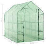 vidaXL Serre de plain-pied avec 12 étagères Acier 143x214x196 cm