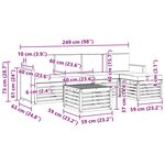 vidaXL Ensemble de canapés d'extérieur 6 pc Naturel et Crème