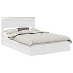 vidaXL Lit de Rangement Blanc 140 x 190 cm Bois d'ingénierie