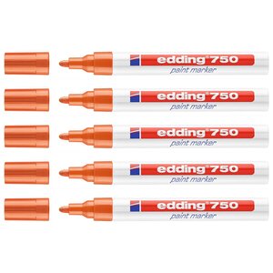 Marqueur Peinture 750 Orange Pointe Moyenne 2-4 mm x 5 EDDING