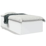 vidaXL Cadre de lit blanc 75x190 cm bois d'ingénierie