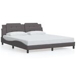 vidaXL Cadre de lit avec LED sans matelas Zadar gris 180x200 cm