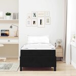 vidaXL Cadre de lit avec matelas Noir 90 x 200 cm tissu