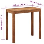 vidaXL Table de bar bois massif d'acacia et finition miel 110x55x106cm