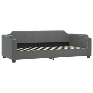 vidaXL Lit de jour gris foncé 100x190 cm tissu