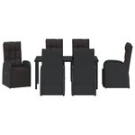 vidaXL Set de 7 Pièces Cuisine de Jardin avec Coussins Noir Rattan PE