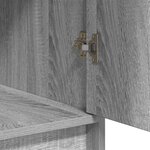 vidaXL Table de Toilette 3 Pièces Gris 40 x 41 x 75 cm Bois d'ingénierie