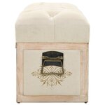 Banc banquette de rangement 110 cm crème bois de sapin massif et tissu 02_0010762