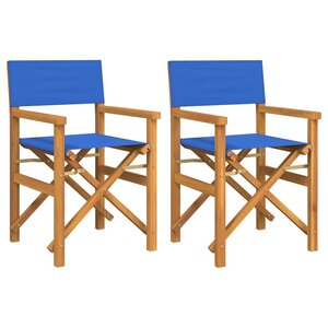 vidaXL Chaises de metteur en scène pliantes lot de 2 Bois teck massif