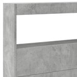 vidaXL Armoire tête de lit avec LED gris béton 220x17x102 cm