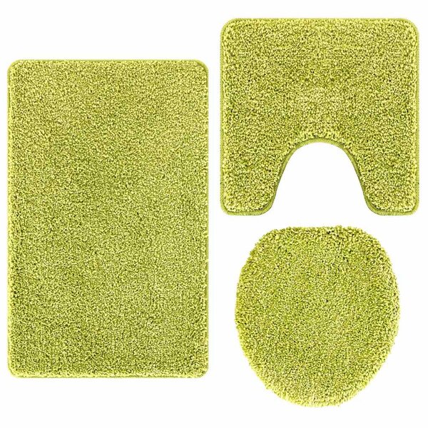 vidaXL Ensemble de tapis de bain antidérapants 3 Pièces Vert 50 x 50 cm
