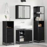vidaXL Ensemble de mobilier de salle de bain 4 Pièces Chêne noir