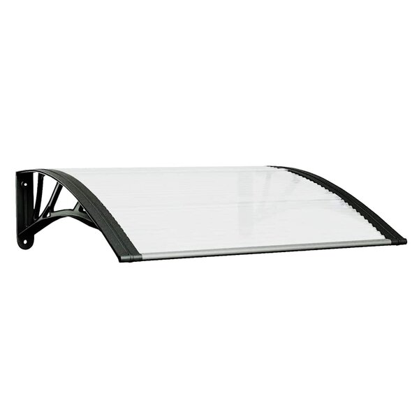 vidaXL Auvent de porte Noir et transparent 80x75 cm Polycarbonate