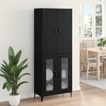 vidaXL Haut Armoire Chêne noir 69 5 x 34 x 180 cm Bois d'ingénierie