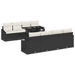 vidaXL Ensemble de canapé de jardin 9 Pièces Noir Poly rotin