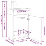 vidaXL Meuble de salle de bain avec robinet Bois ancien