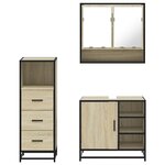 vidaXL Ensemble de meubles de salle de bain 3 Pièces chêne sonoma