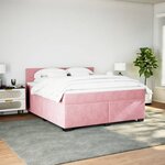 vidaXL Sommier à lattes de lit avec matelas Rose 180x200 cm Velours