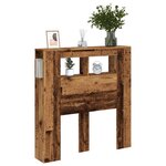 vidaXL Tête de lit à LED vieux bois 100x18 5x103 5cm bois d'ingénierie