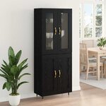 vidaXL Haut Armoire 2 Pièces Chêne noir Bois d'ingénierie